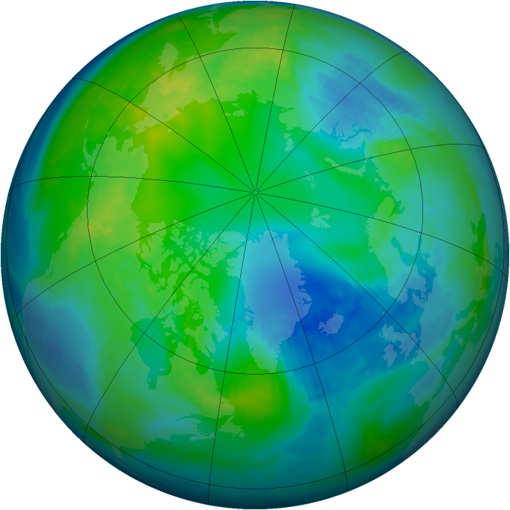 Arctic ozone map for 01 November 1988